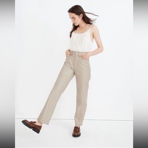 Madewell The Perfect Vintage Straight Jean: Faux Leather Edition / 25 / PUMICE